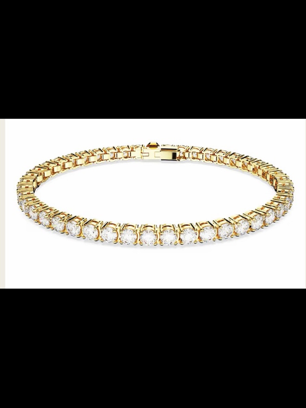 Swarovski Gold Tennis Bracelet with Clear Crystals